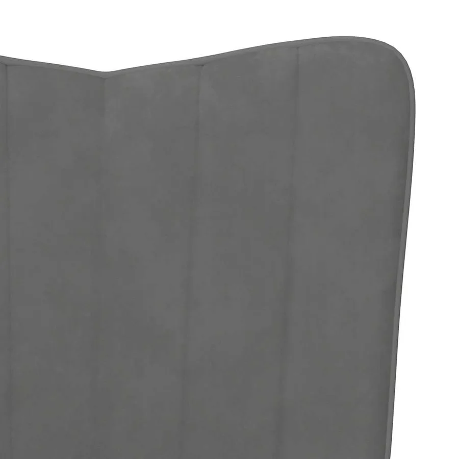 Chaise à bascule avec repose-pied Gris foncé Velours - 8