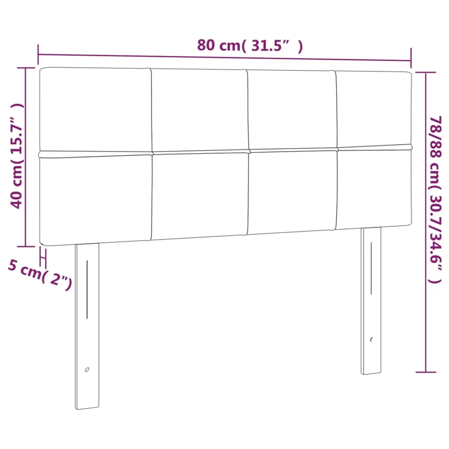 Tête de lit Gris clair 80x5x78/88 cm Tissu - 8