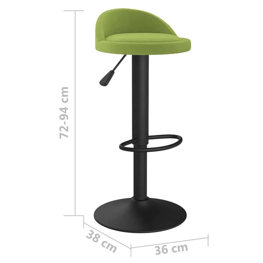 Tabourets de bar lot de 2 vert clair velours - 9