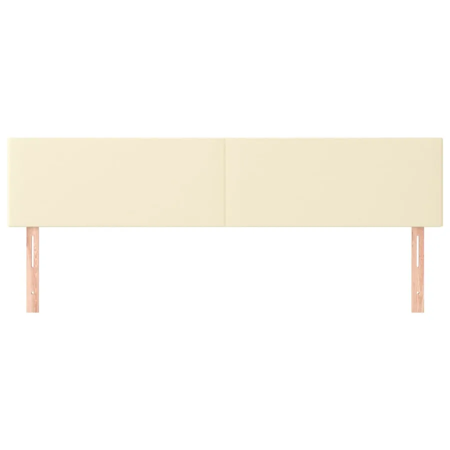 Têtes de lit Crème 160x5x78/88 cm Similicuir - 3