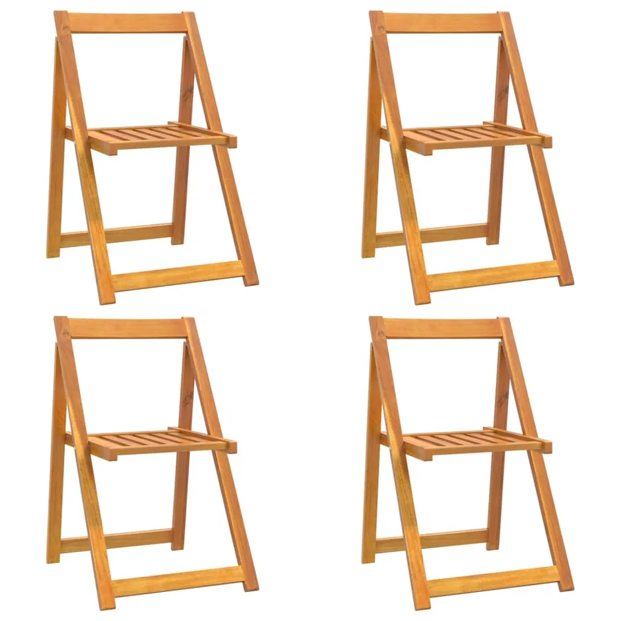 Chaises pliables de jardin lot de 4 Bois d'acacia massif - 2