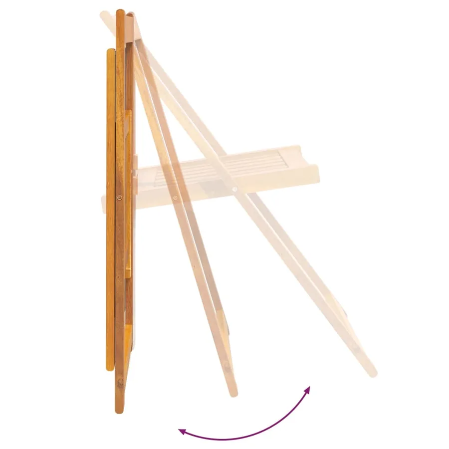 Chaises pliables de jardin lot de 4 Bois d'acacia massif - 7