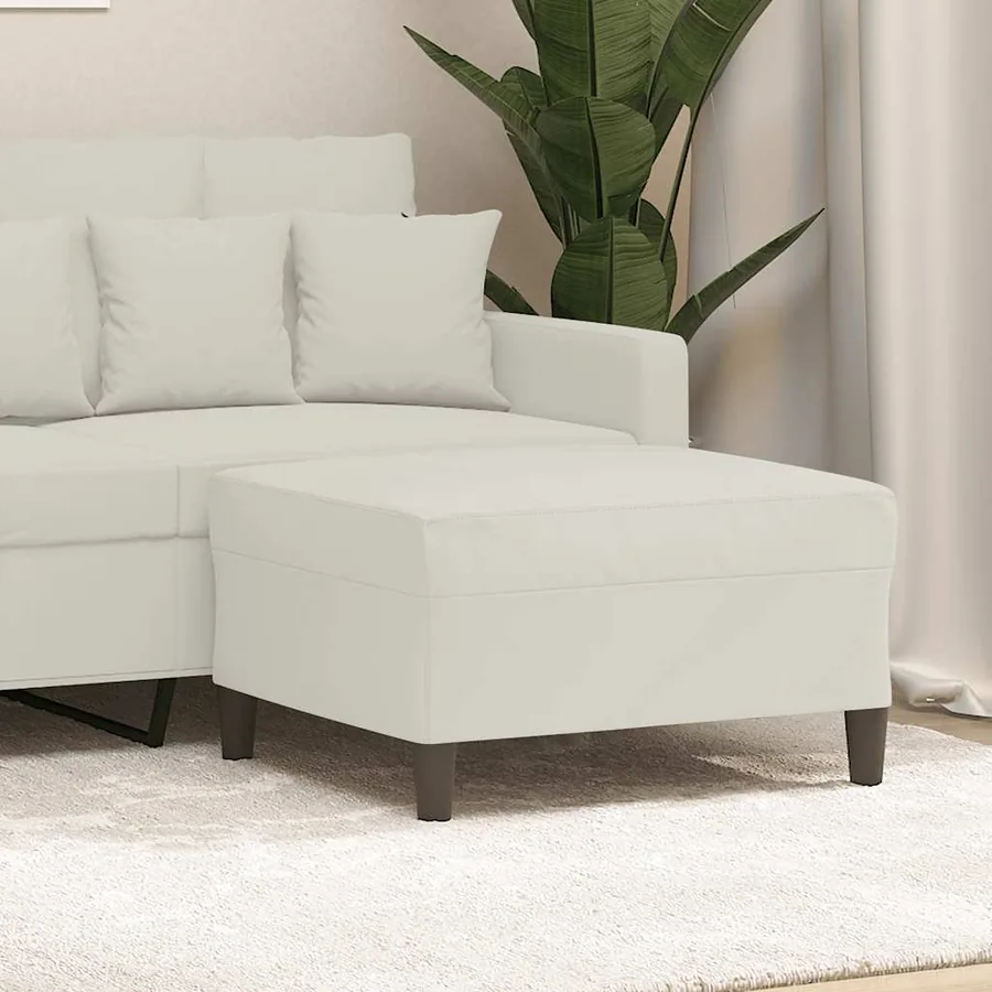 Repose-pied Crème 70x55x41 cm Velours