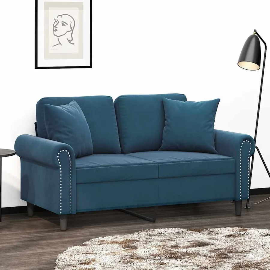 Coussins décoratifs lot de 2 Bleu 40x40 cm Velours