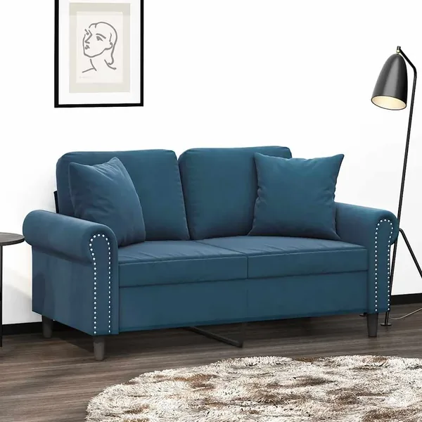 Coussins décoratifs lot de 2 Bleu 40x40 cm Velours
