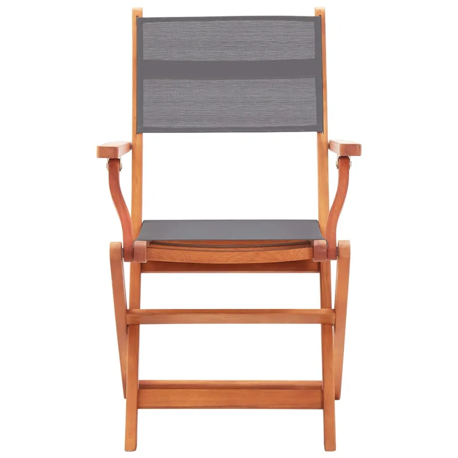 Chaises pliables de jardin lot de 6 gris eucalyptus textilène - 3