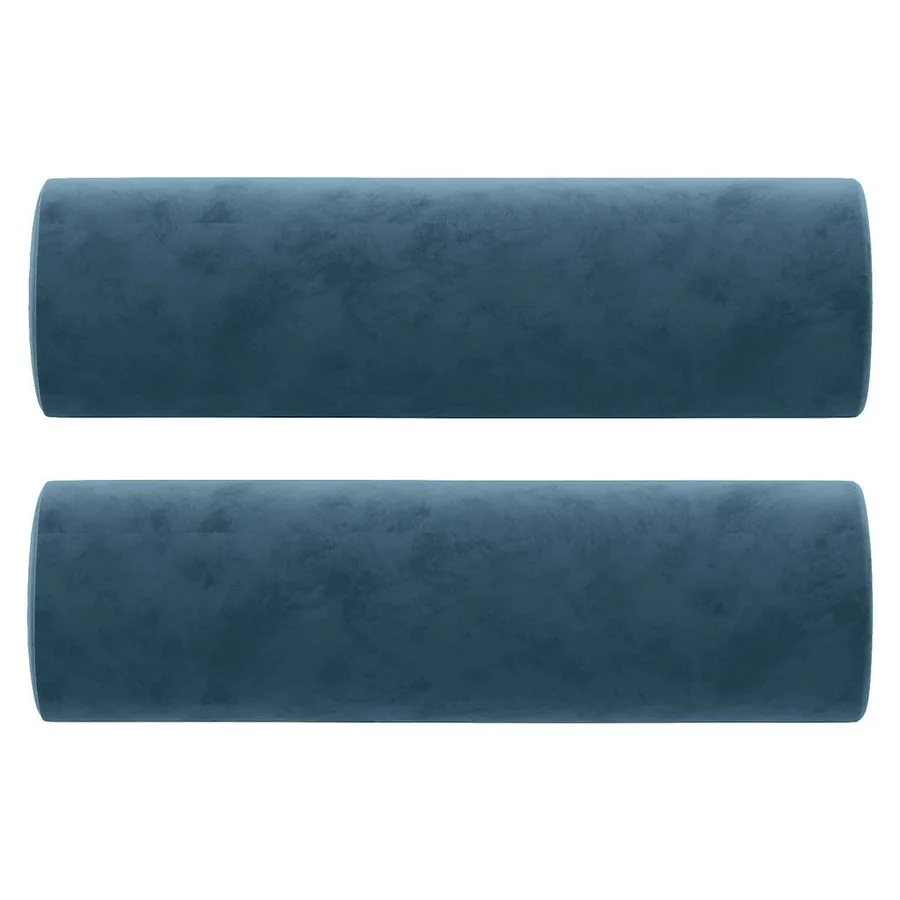Coussins décoratifs lot de 2 Bleu Ø15x50 cm Velours - 2