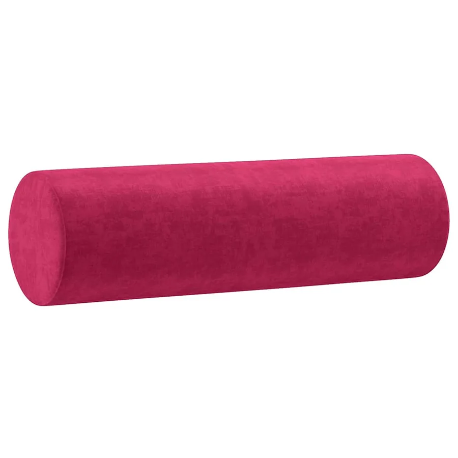Coussins décoratifs lot de 2 Rouge bordeaux Ø15x50 cm Velours - 3