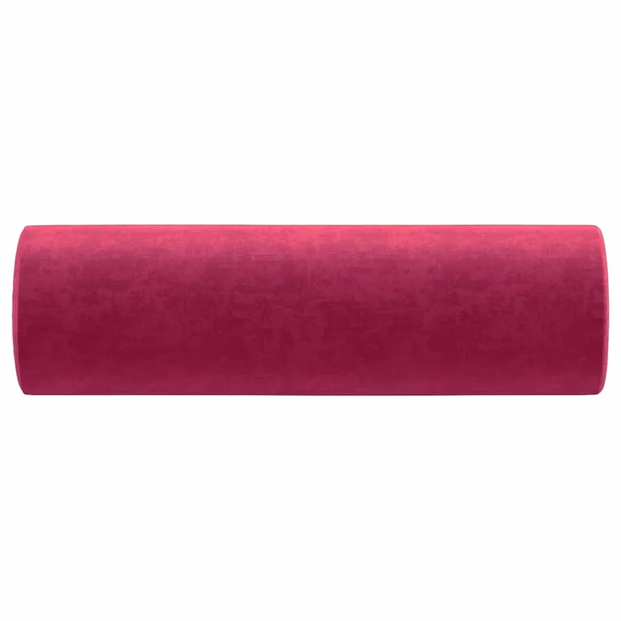 Coussins décoratifs lot de 2 Rouge bordeaux Ø15x50 cm Velours - 4