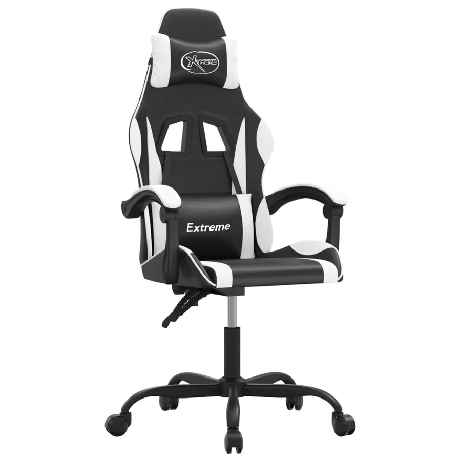 Chaise de jeu pivotante Noir et blanc Similicuir - 2