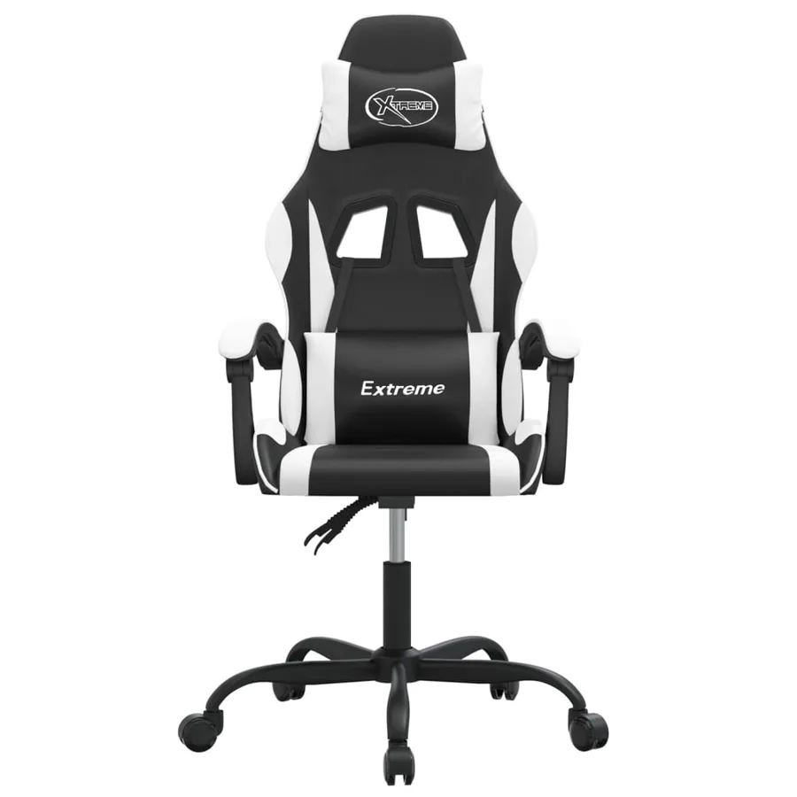 Chaise de jeu pivotante Noir et blanc Similicuir - 3