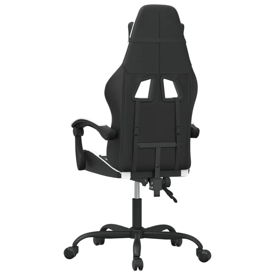 Chaise de jeu pivotante Noir et blanc Similicuir - 5