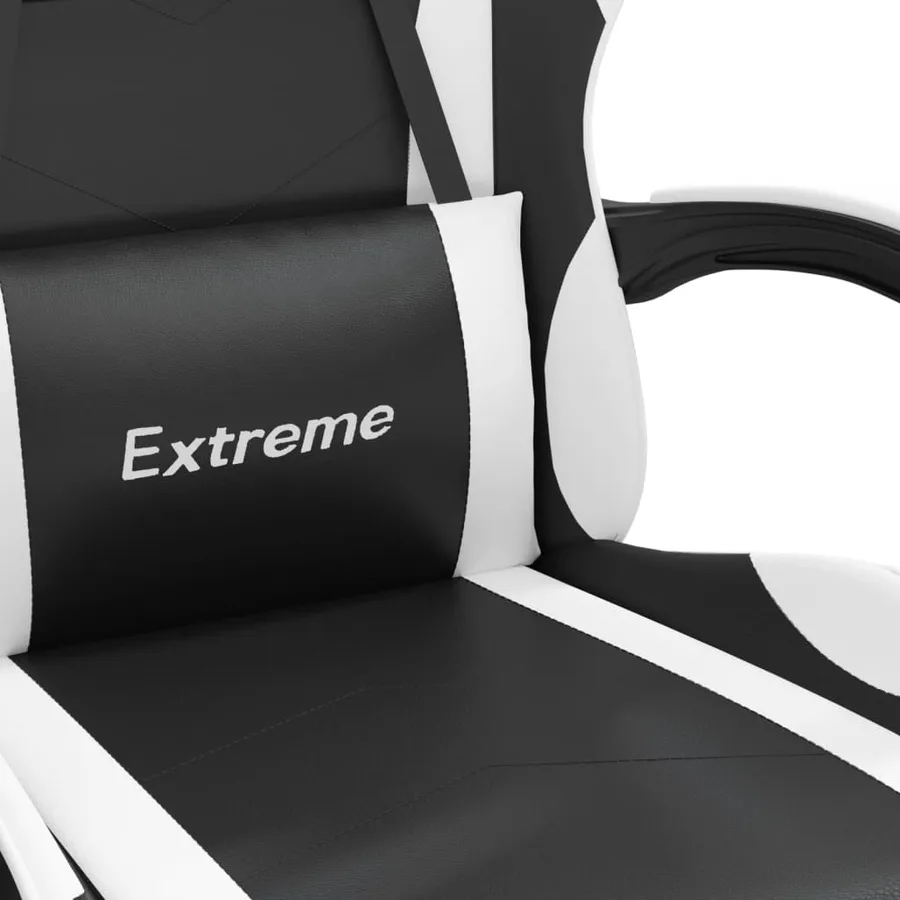 Chaise de jeu pivotante Noir et blanc Similicuir - 6