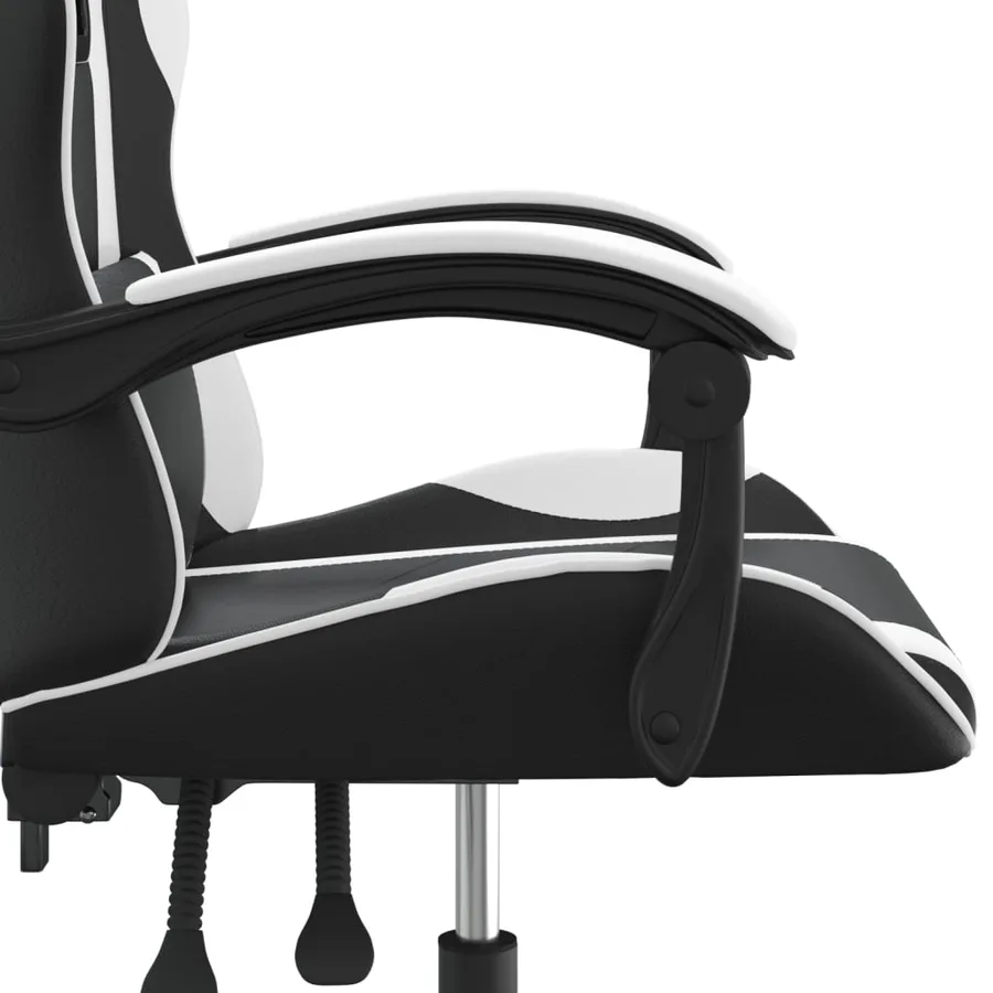 Chaise de jeu pivotante Noir et blanc Similicuir - 7