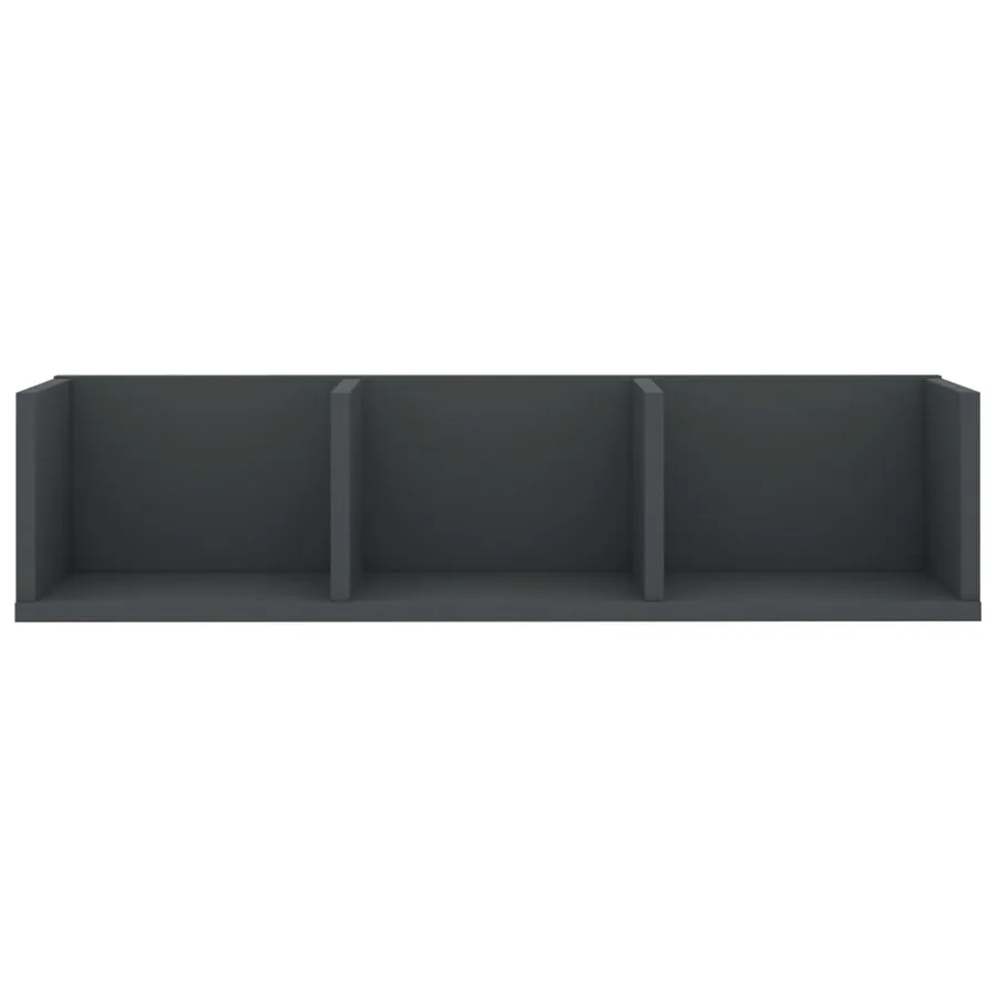 Étagère murale à CD Gris 75x18x18 cm Bois d'ingénierie - 4