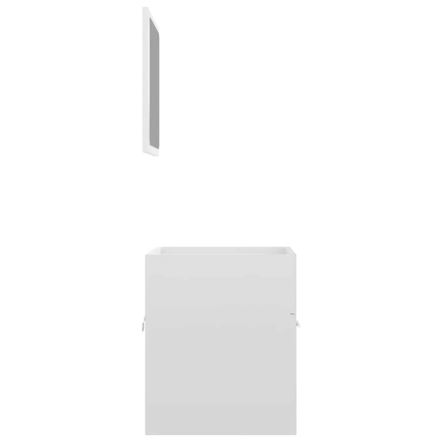 Ensemble de meubles de bain 2 pcs Blanc brillant Aggloméré - 7
