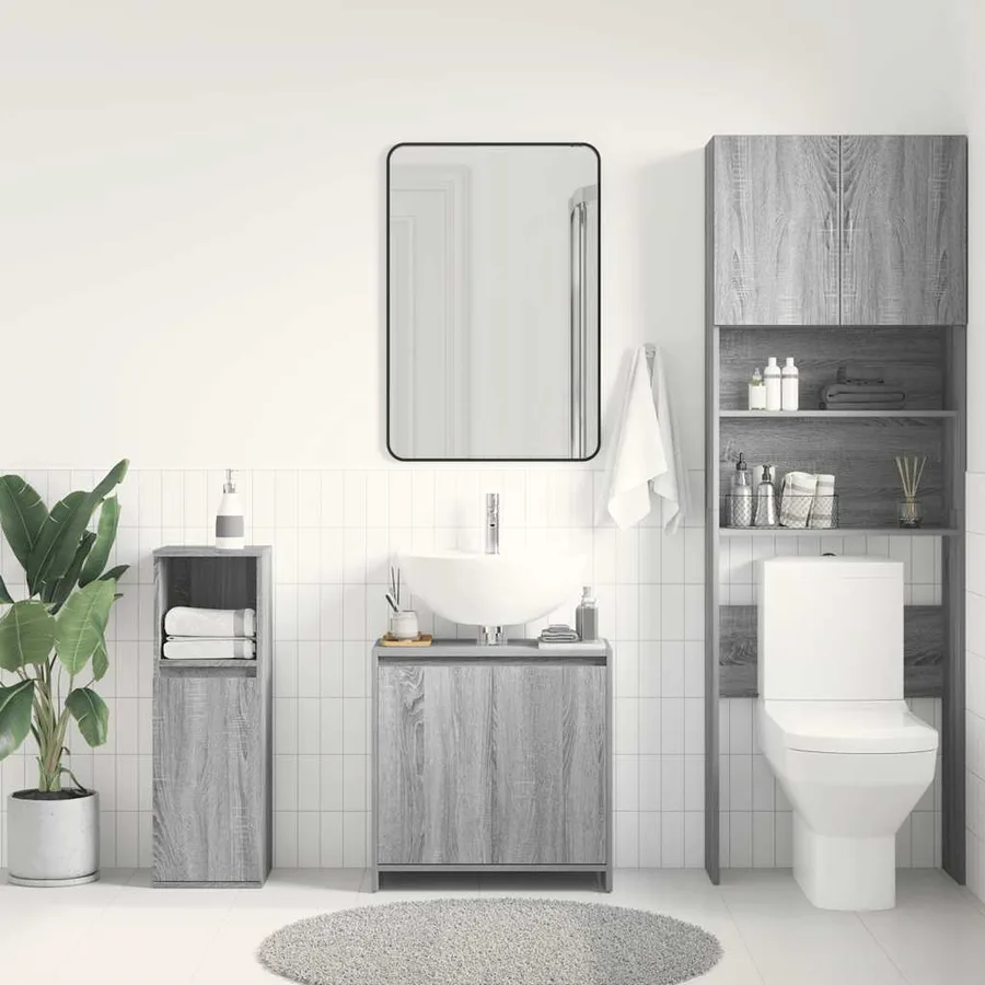 Armoire de bain Sonoma gris 60x33x61 cm Bois d'ingénierie - 3