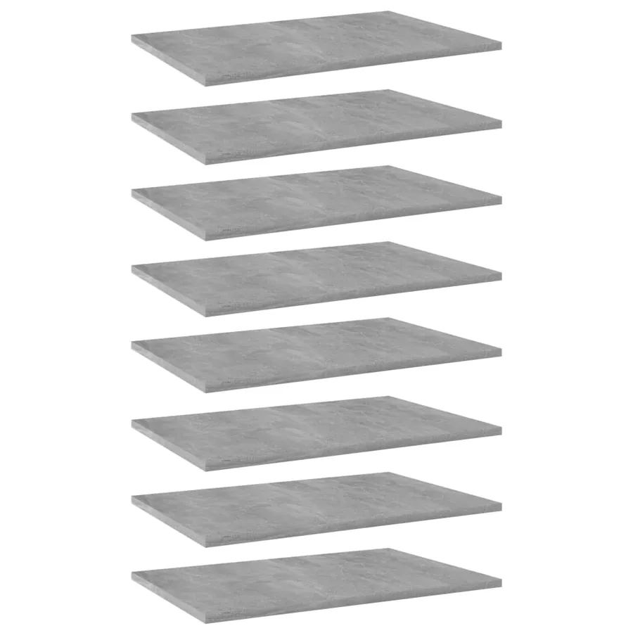 Panneaux de bibliothèque 8 pcs Gris béton 60x40x1,5cm Aggloméré