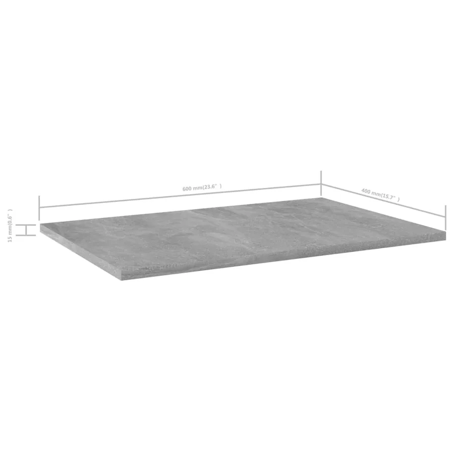 Panneaux de bibliothèque 8 pcs Gris béton 60x40x1,5cm Aggloméré - 5