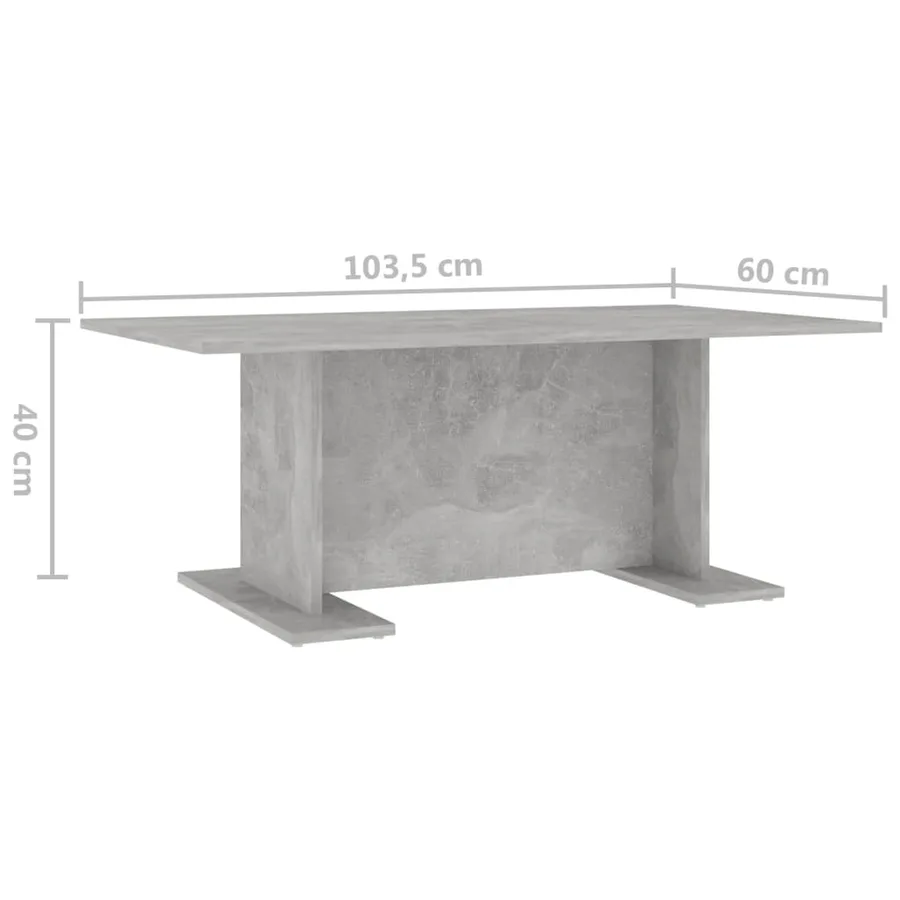 Table basse gris béton 103,5x60x40 cm bois d'ingénierie - 6