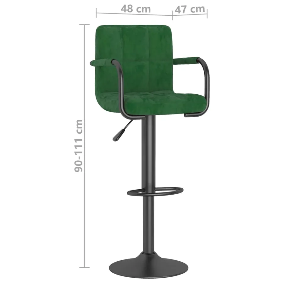 Tabouret de bar Vert foncé Velours - 8