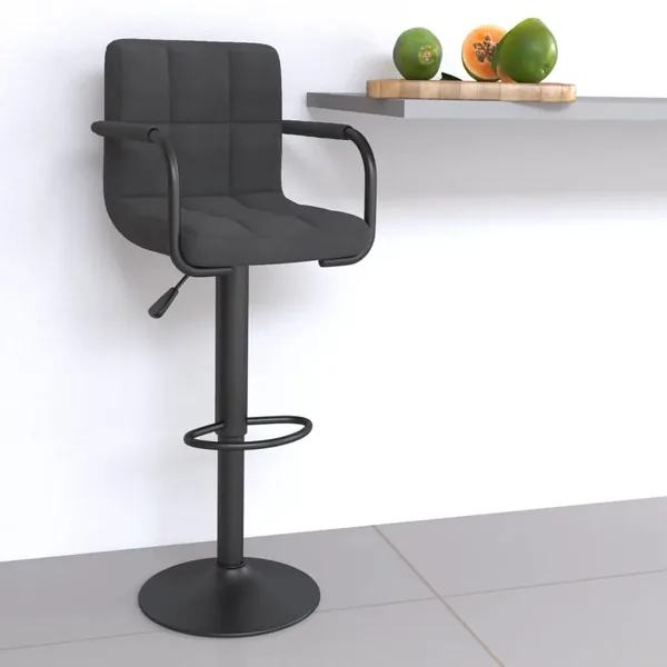 Tabouret de bar Gris foncé Tissu