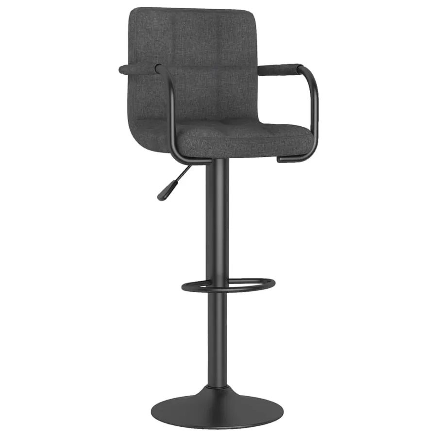 Tabouret de bar Gris foncé Tissu - 2