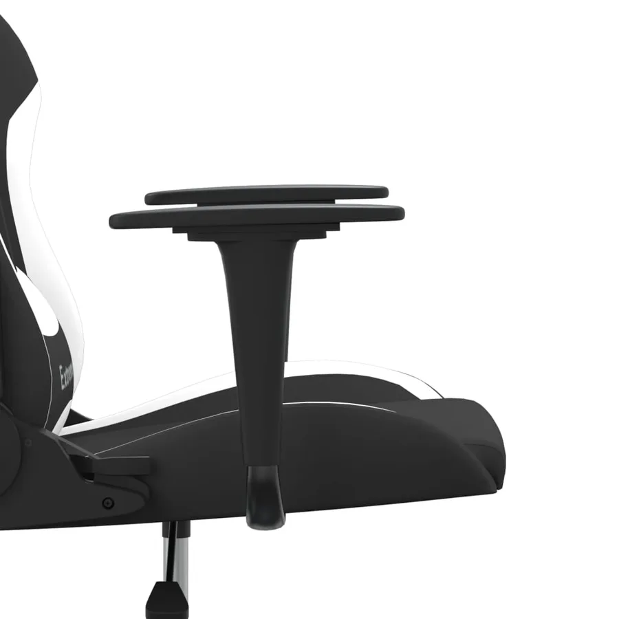 Chaise de jeu de massage Noir et blanc Tissu - 10