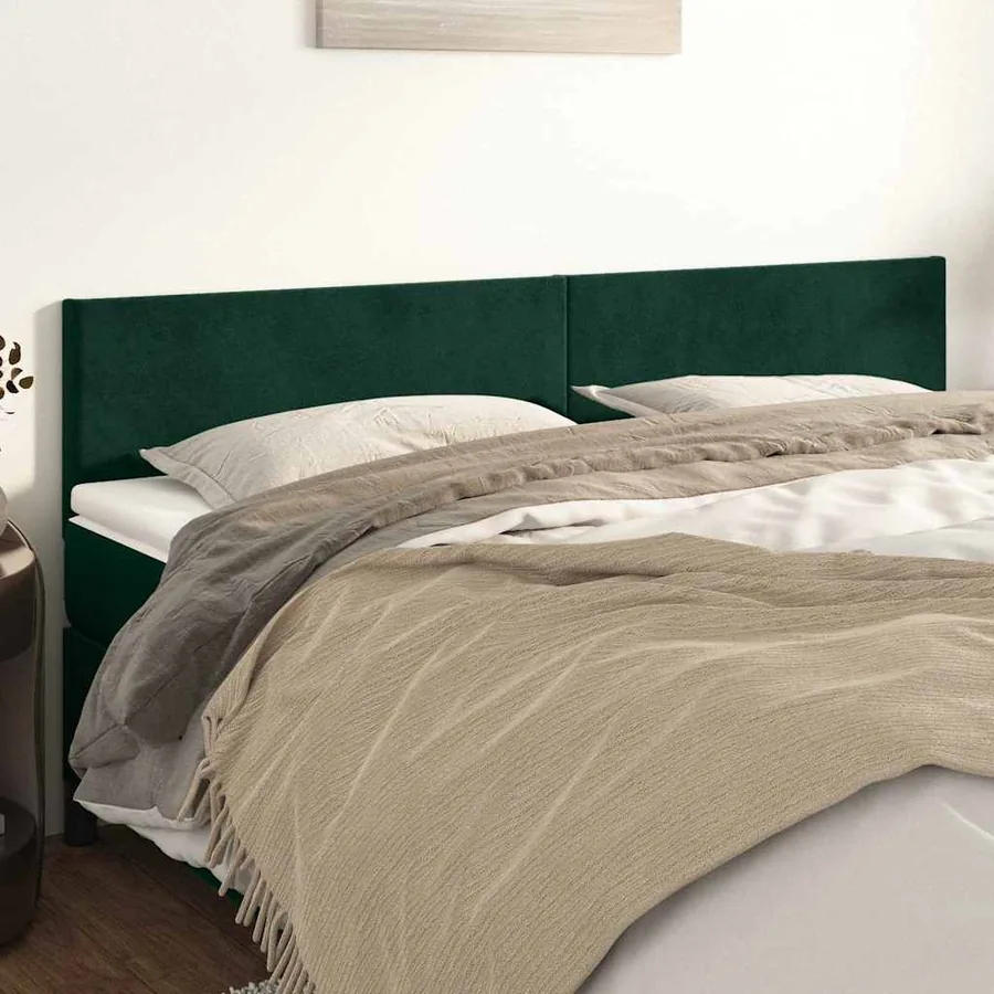 Têtes de lit Vert foncé 160x5x78/88 cm Velours