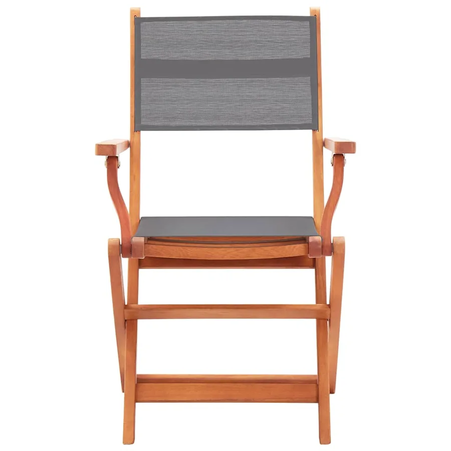 Chaises pliables de jardin lot de 2 Gris Eucalyptus textilène - 3