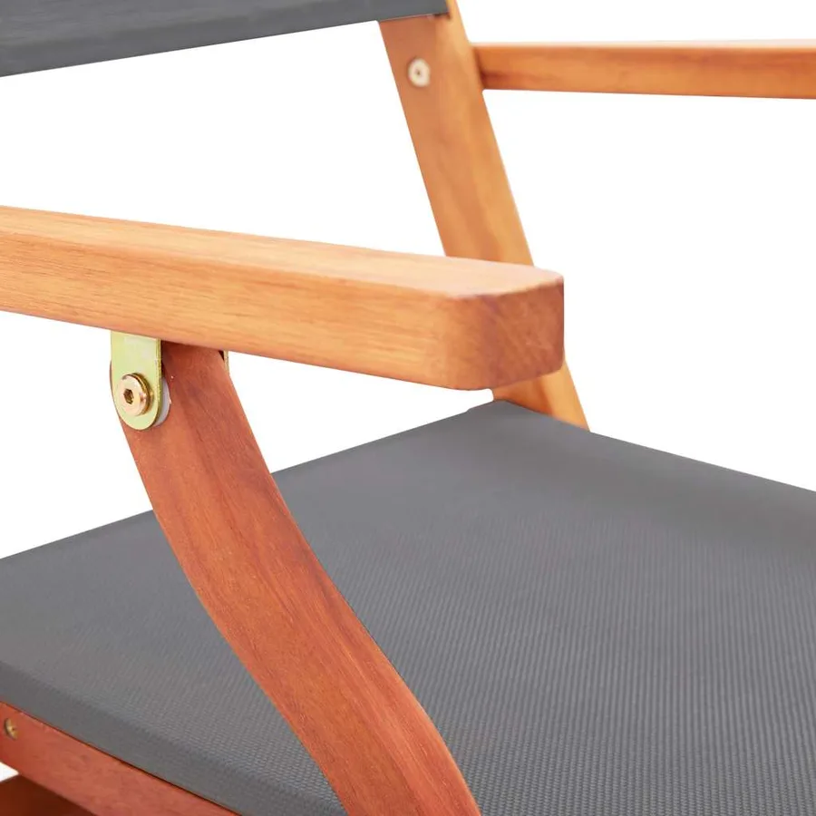 Chaises pliables de jardin lot de 2 Gris Eucalyptus textilène - 7