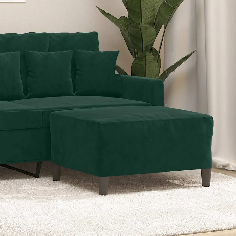 Repose-pied Vert foncé 70x55x41 cm Velours