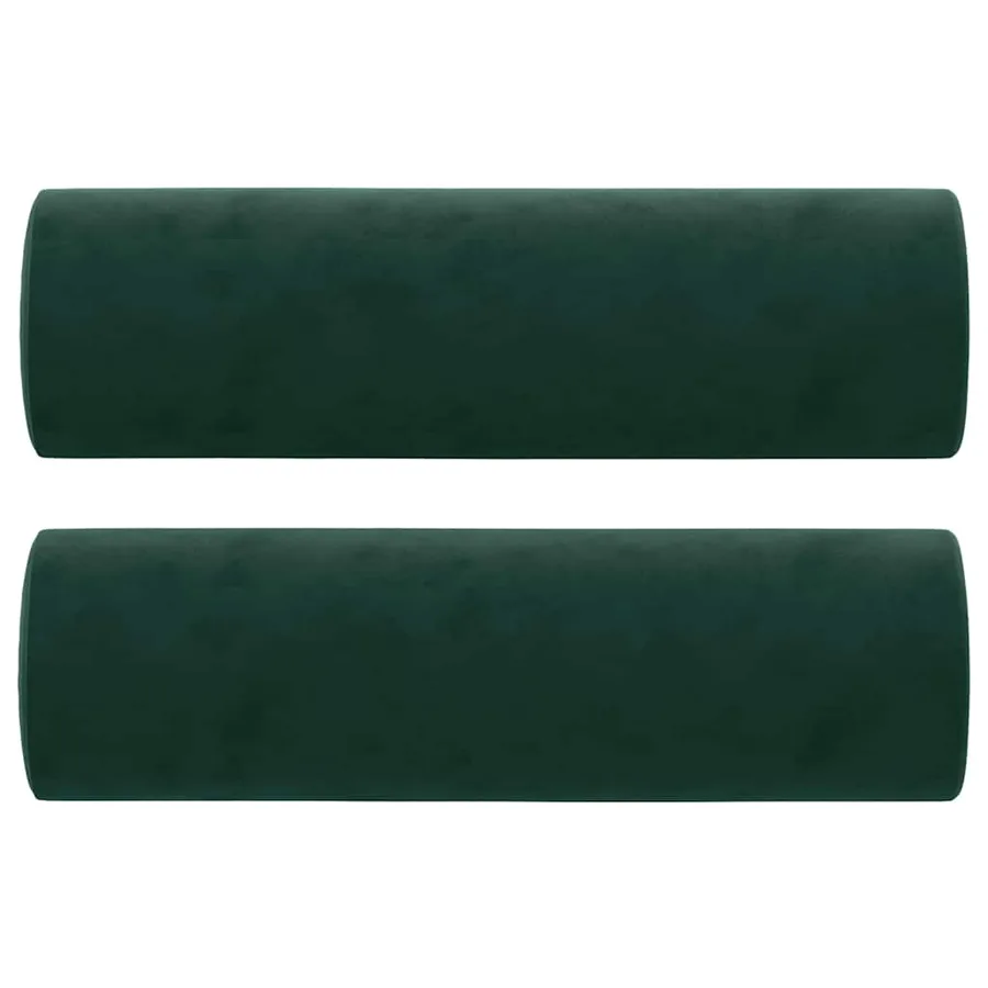 Coussins décoratifs lot de 2 Vert foncé Ø15x50 cm Velours - 2