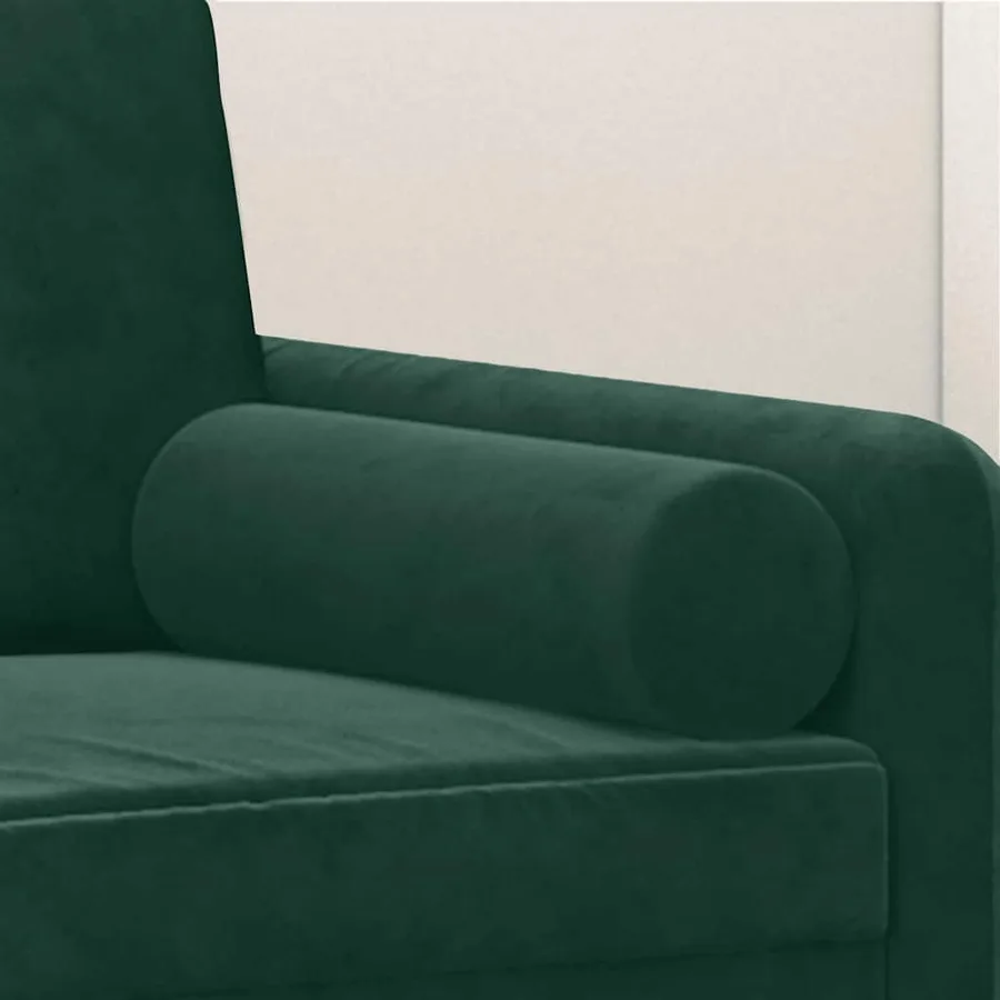 Coussins décoratifs lot de 2 Vert foncé Ø15x50 cm Velours - 5
