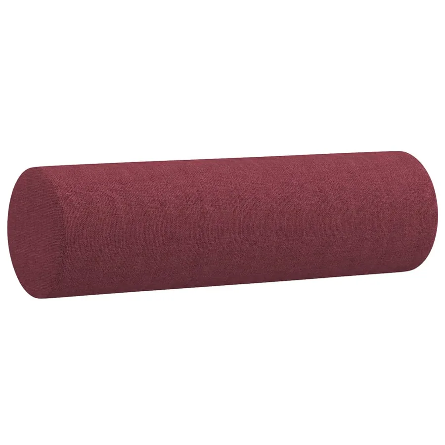 Coussins décoratifs lot de 2 Rouge bordeaux Ø15x50 cm Tissu - 3