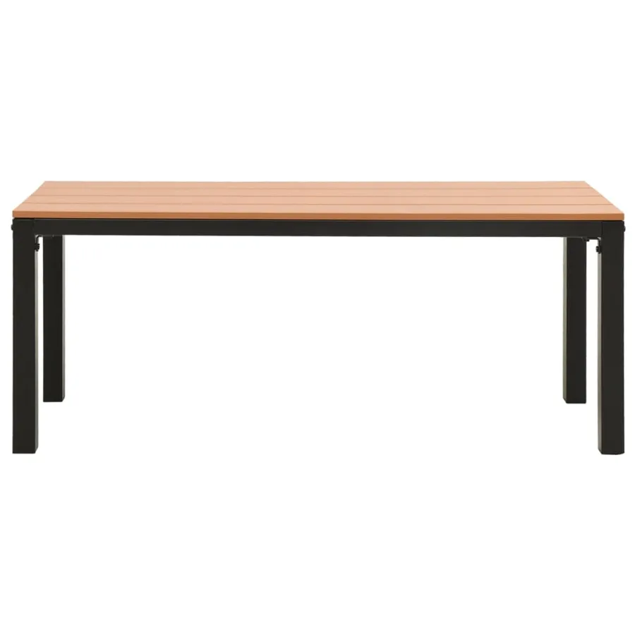 Banc de jardin 110 cm acier et WPC marron et noir - 3