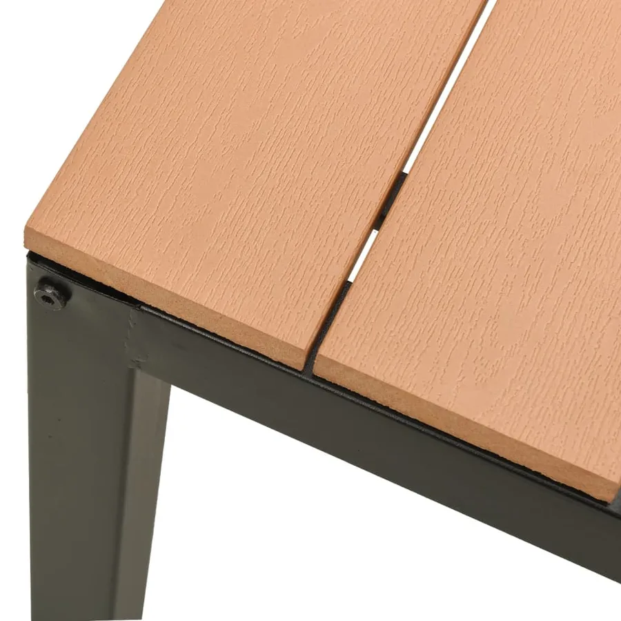 Banc de jardin 110 cm acier et WPC marron et noir - 5