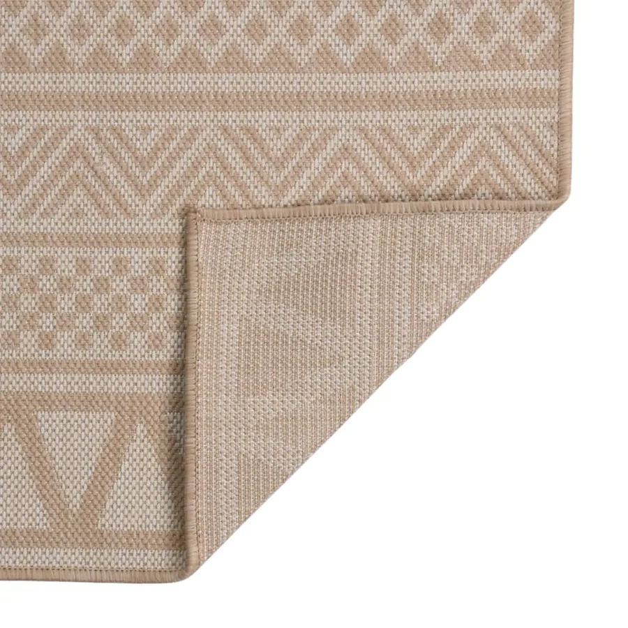 Tapis à tissage plat d'extérieur 80x150 cm Rayures brunes - 2