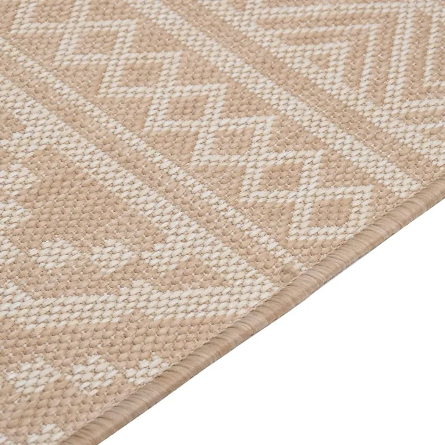 Tapis à tissage plat d'extérieur 80x150 cm Rayures brunes - 4
