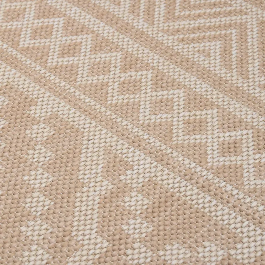 Tapis à tissage plat d'extérieur 80x150 cm Rayures brunes - 5