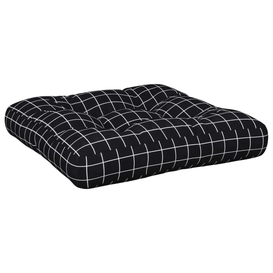 Coussins de palette lot de 2 motif à carreaux noir tissu - 5