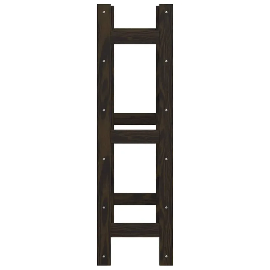 Casier à bouteilles pour 30 bouteilles noir bois pin solide - 4