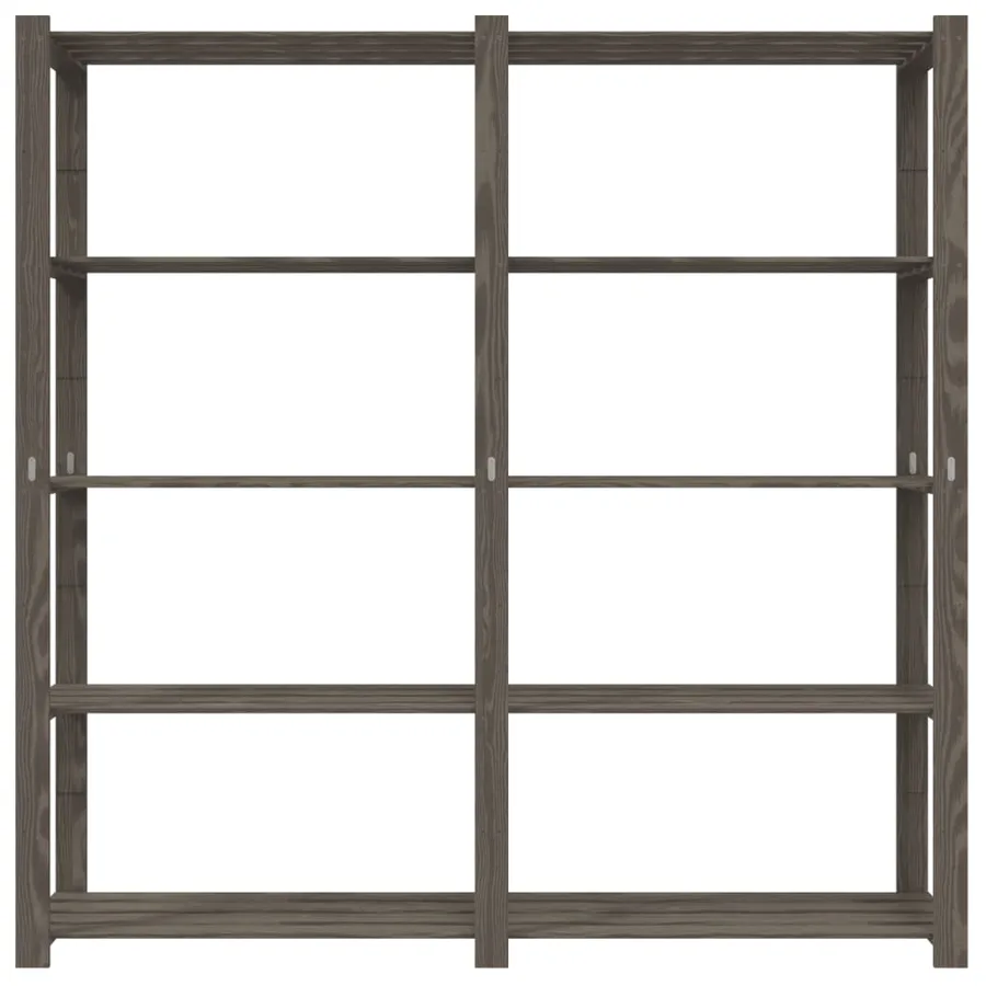 Support de rangement à 5 niveaux gris 170x38x170 cm bois de pin - 3