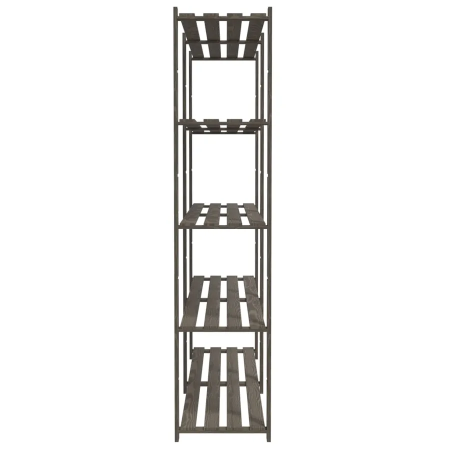Support de rangement à 5 niveaux gris 170x38x170 cm bois de pin - 4
