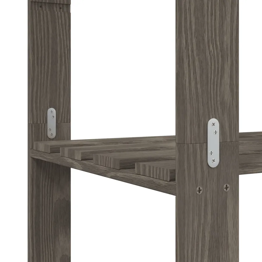 Support de rangement à 5 niveaux gris 170x38x170 cm bois de pin - 6