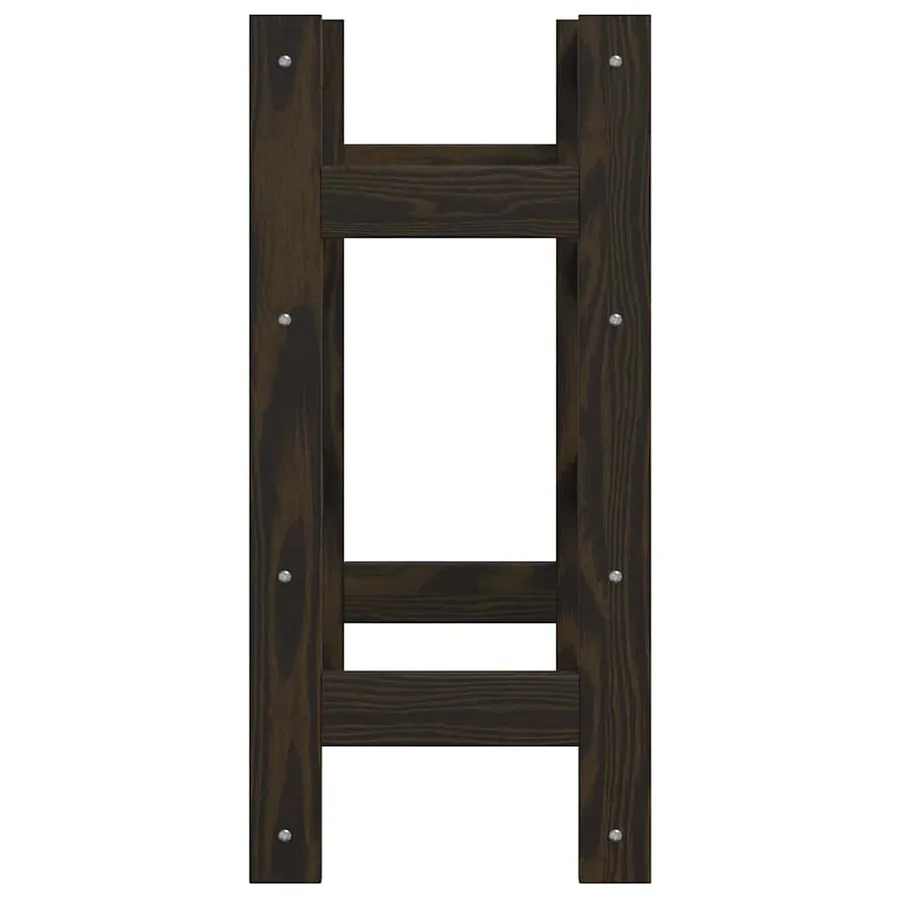 Casier à bouteilles pour 16 bouteilles noir bois pin solide - 4