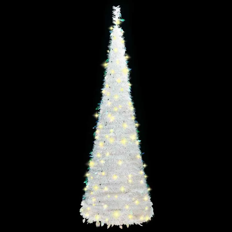 Sapin de Noël artificiel escamotable 200 LED blanc 210 cm - 2