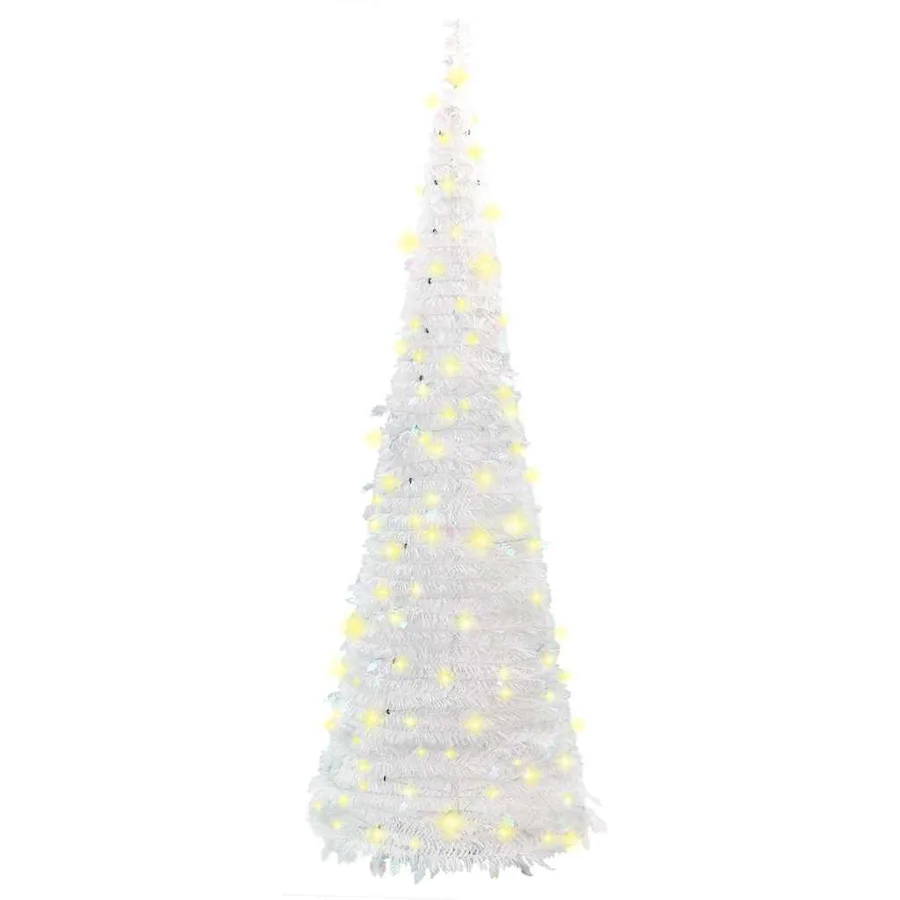 Sapin de Noël artificiel escamotable 200 LED blanc 210 cm - 5