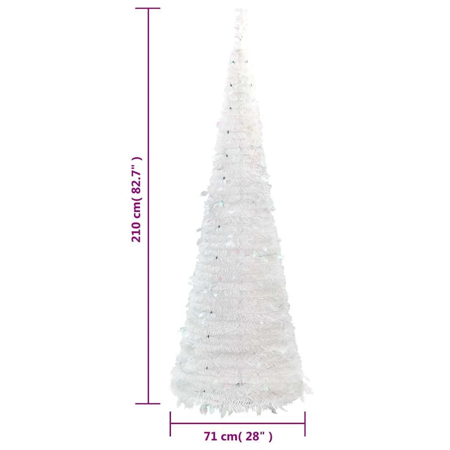 Sapin de Noël artificiel escamotable 200 LED blanc 210 cm - 9