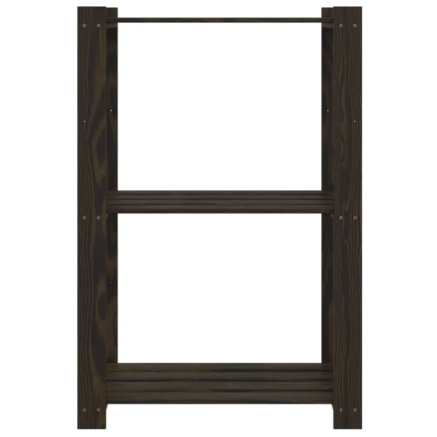 Support de rangement à 3 niveaux noir 60x38x90 cm bois pin - 3